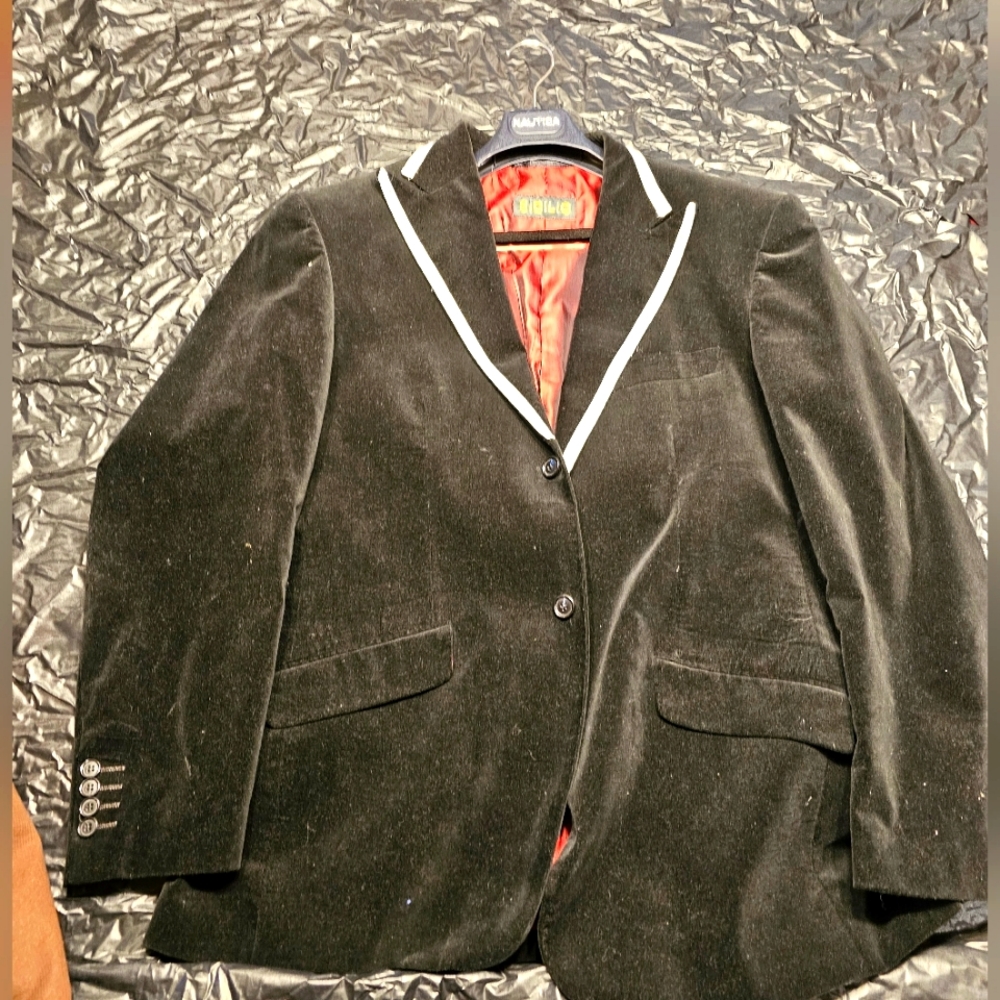 Black suede tuxedo